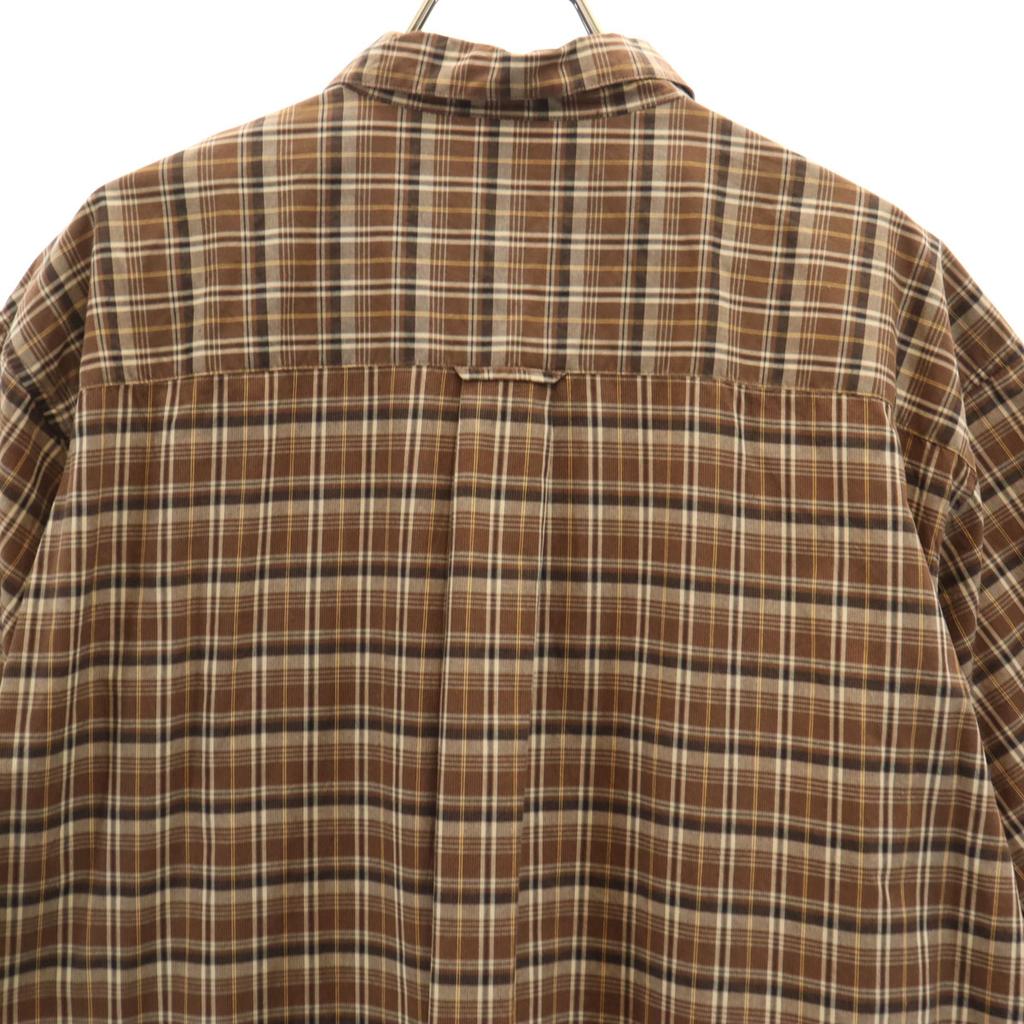 Papas made in Japan Chuck Muster Kurzarm Baumwollhemd L Braun Herren Gebraucht