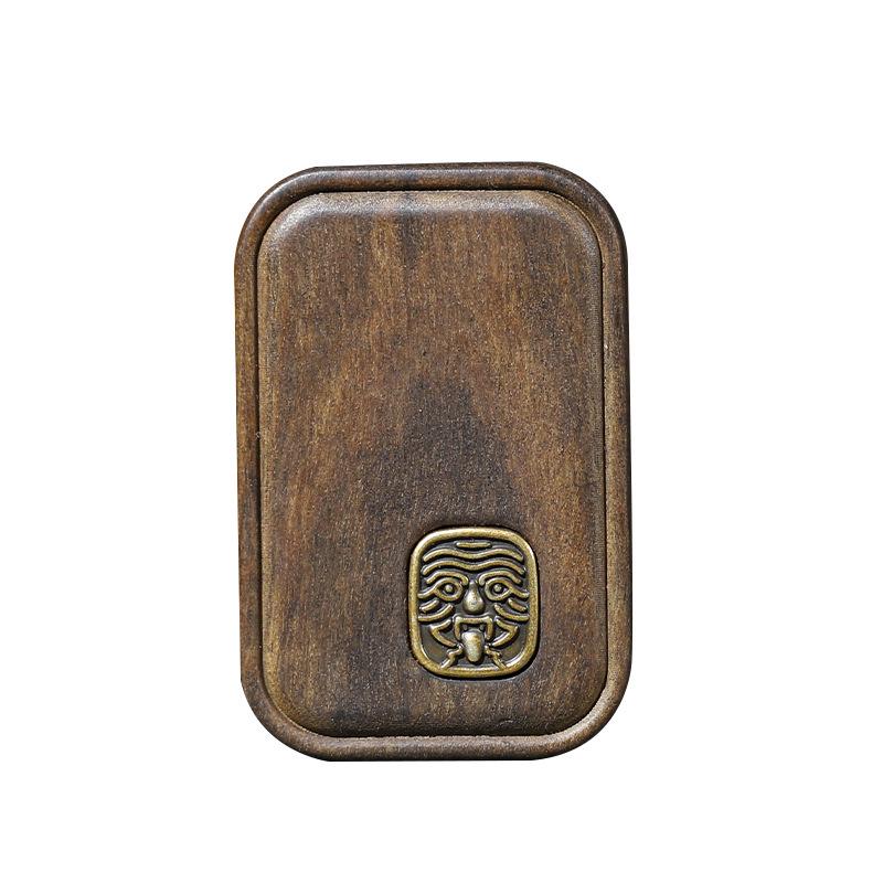 Zaki Bodhisattva Agarwood Chess Pendant: Chinese Style Wooden Handheld Necklace.
