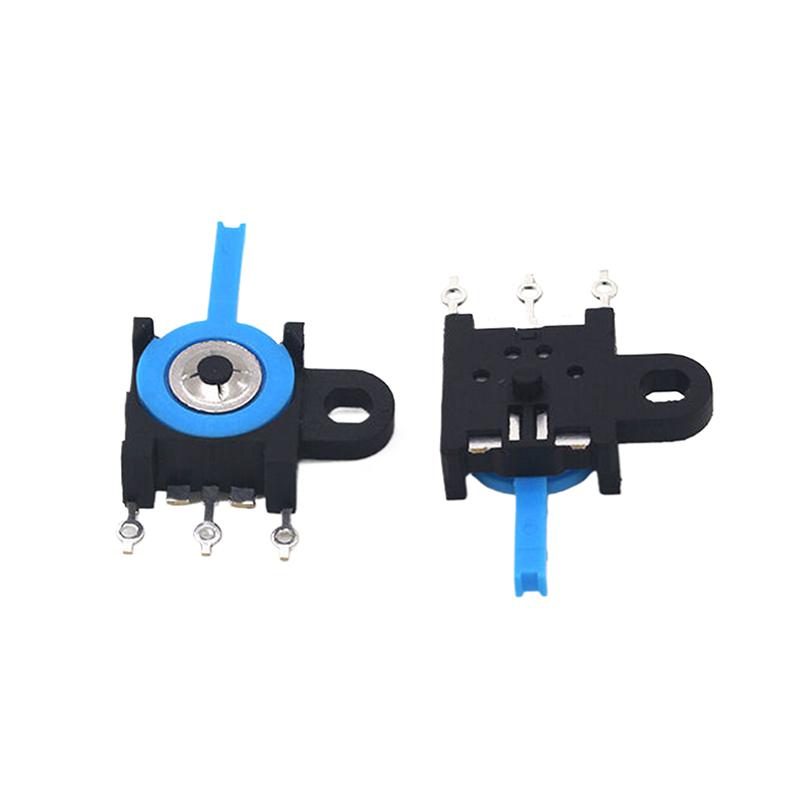 10Pcs Soldered Detection Switch Kfc-V-213 Three Pin Patch Single Ear Blue Handle Reset Left And Right Shaking Switch