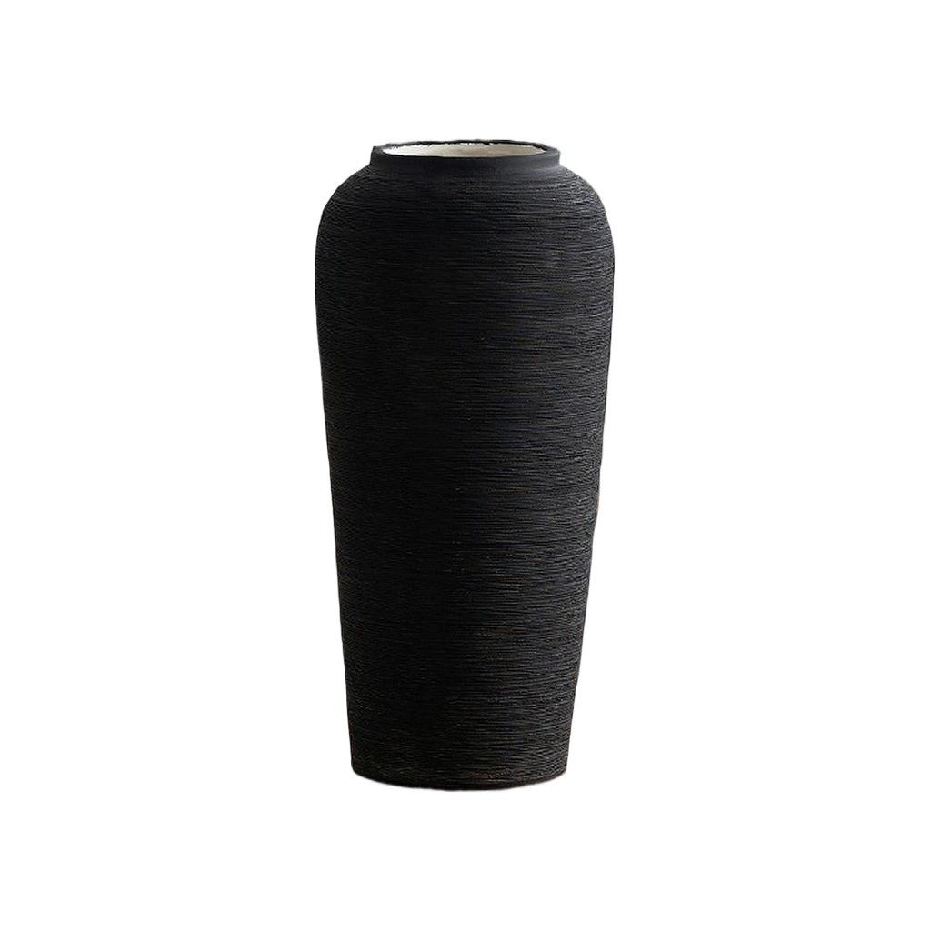 Keramisk golvvas i Wabi-Sabi-stil för torkade blommor - Rustik keramikprydnad för blomsterarrangemang i vardagsrummet