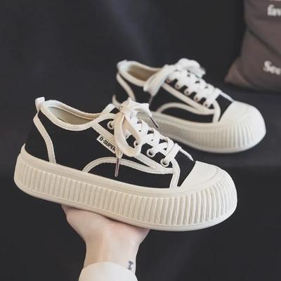 Sommer Dünne Rote Canvas Schuhe Damen Dicke Sohle Stil Lässige Board Schuhe Sportsneaker Vulkanisierte Schuhobermaterial