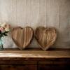 Wood Serving Tray Wooden Trays For Decor Heart Shaped Hand Carved Natural Craft Plate Fruit Bowl Creative For Kitchen Dining