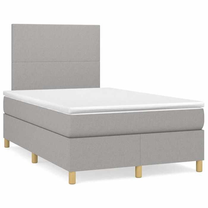 Maison Exclusive - Sommier à lattes de lit et matelas gris clair 120x190 cm tissu