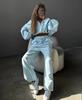 Amazon Casual Suit Women's European and American Street Style Long-sleeved Hooded Cardigan Elastic Trousers Two-piece Set