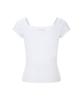 Peullijeunopallou Marin Strap Shirring Short Sleeve Top (White)