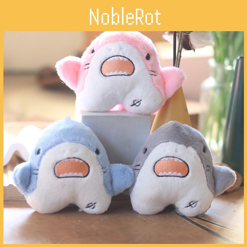 Cute Gray Pink Blue Mini Shark Plush Pendant Soft Ocean Creature Key Holder