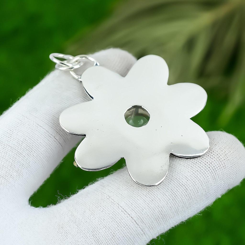 Natural White Topaz Gemstone Pendant 925 Sterling Silver Jewelry For Girls