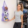 Mesh Ball Storage Bag with Hanging Design for Basketballs and Soccer Balls - Purple, Holds Multiple Sports Balls