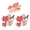 3-piece Cherry Blossom Pin Set, Paired Decorative Brooch
