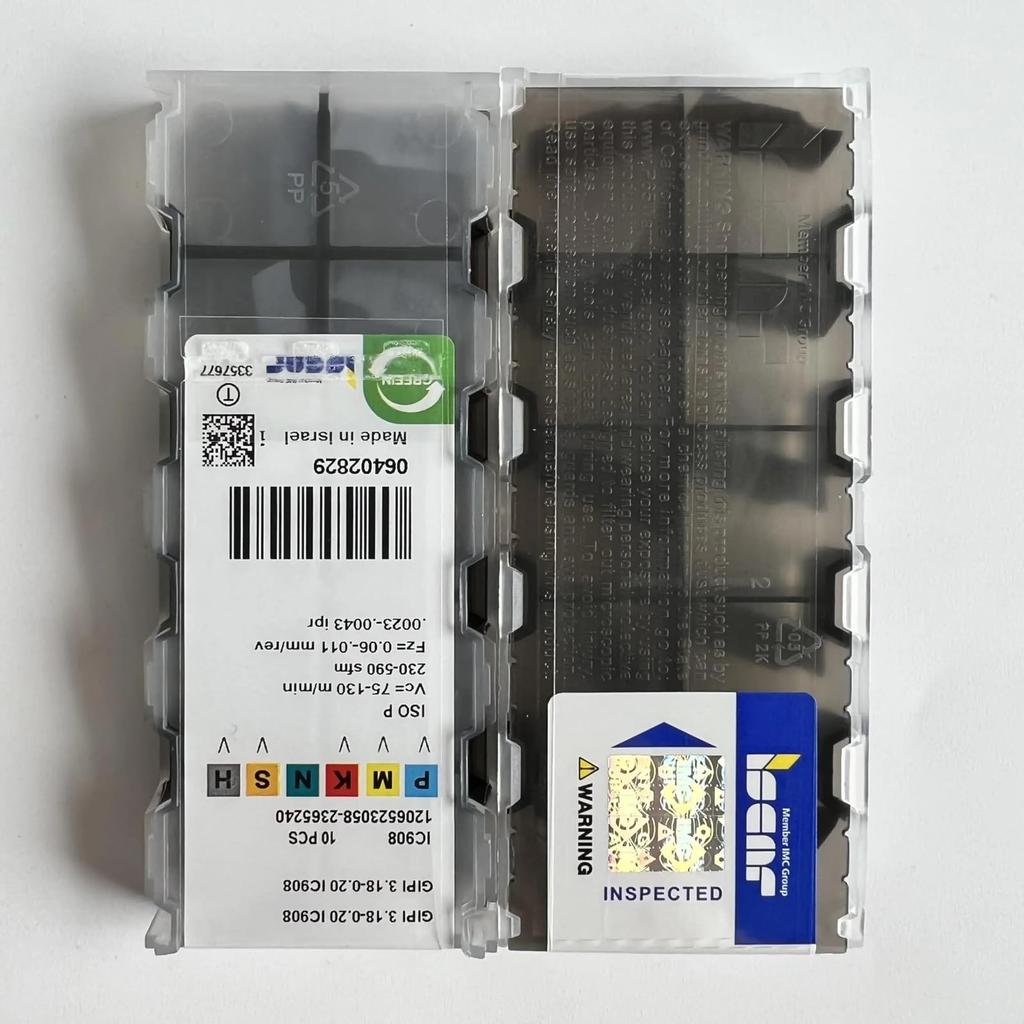 ISCAR / GIPI3.18-0.20 IC908  /Industrial indexable Carbide Inserts 10 PCS