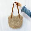 Summer Straw Bags for Women Straw Shoulder Bags Rattan Woven Top Handle Bag Hollow Raffia Crochet Beach Bag Casual Handbags