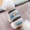 Dog fleece clothes autumn and winter rainbow candy striped than bear cat teddy small dog warm pet vest
