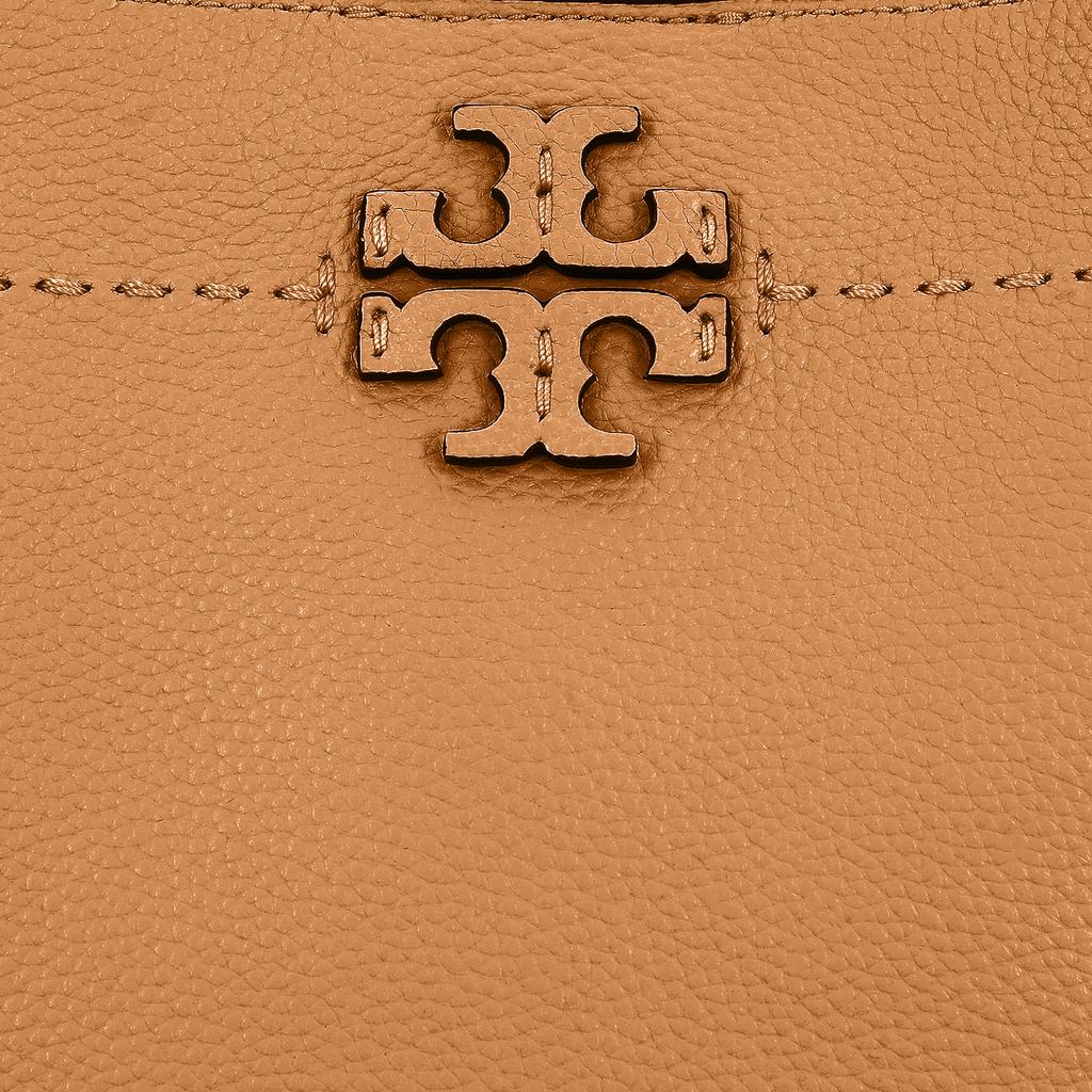Tory Burch McGraw Large Capacity Pebbled Leather Bucket Hobo Shoulder Tote Bag Women Bags Brown 73338-227