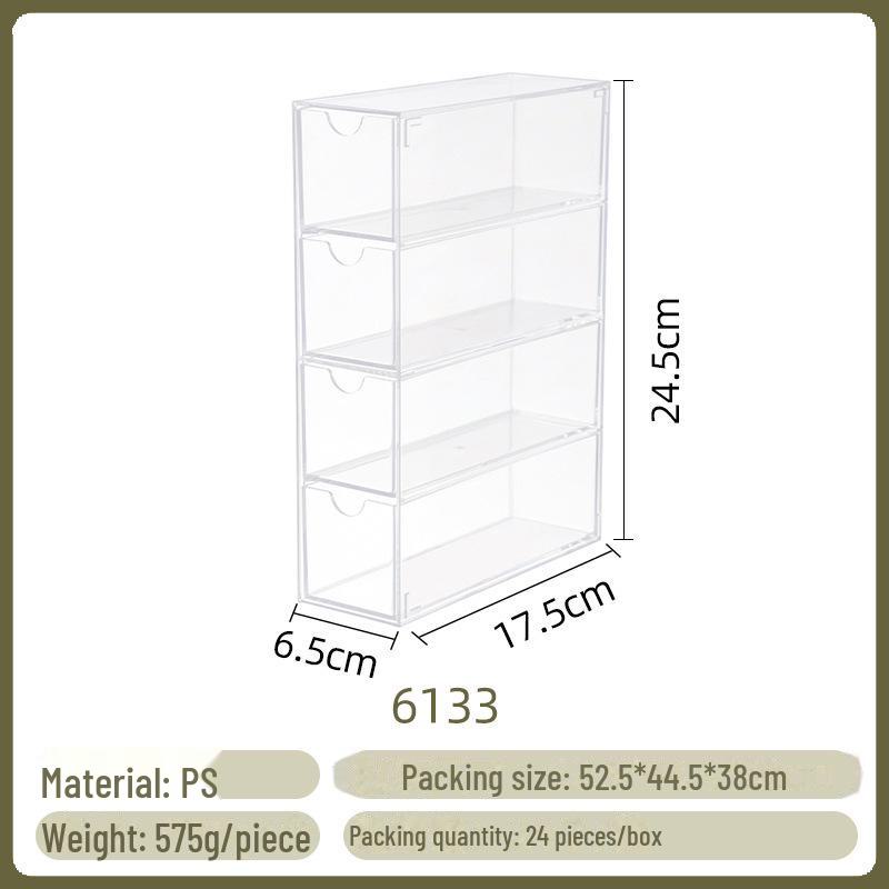Schreibtischorganizer aus Acryl mit drei Schubladen, Sechs-Fächer-Aufbewahrung