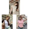 Plain Color Short Sleeve T Shirt For Women Summer Breathable Cotton Slim Fit Casual Top