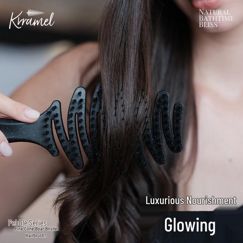 KRRAMEL Boar Bristle Air Cushion Hairbrush Medium