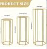 3-delige Gouden Cilinder Sokkel Stands Set 6-zijdig Display Opslagrek voor Feestbloemen Zuilen Tafels Vazen Verjaardagsfeest
