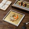 1Pcs Japanese Sushi Plate Gold-plated Ceramic Tableware Creative Steak Plate Roast Bird   Barbecue   Premium Sense Tray