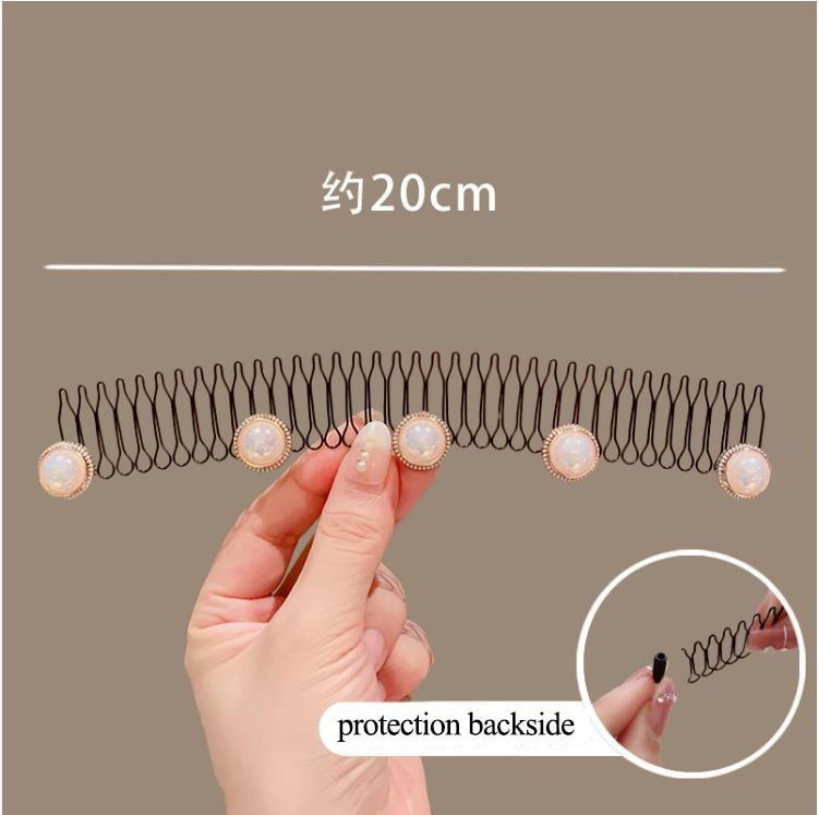 

Прекрасный органайзер для волос с жемчугом и цветком для девочек и женщин, заколка для волос, невидимая челка, фиксированная вставка, расческа, тиара, повязка на голову, аксессуары Big Pearl