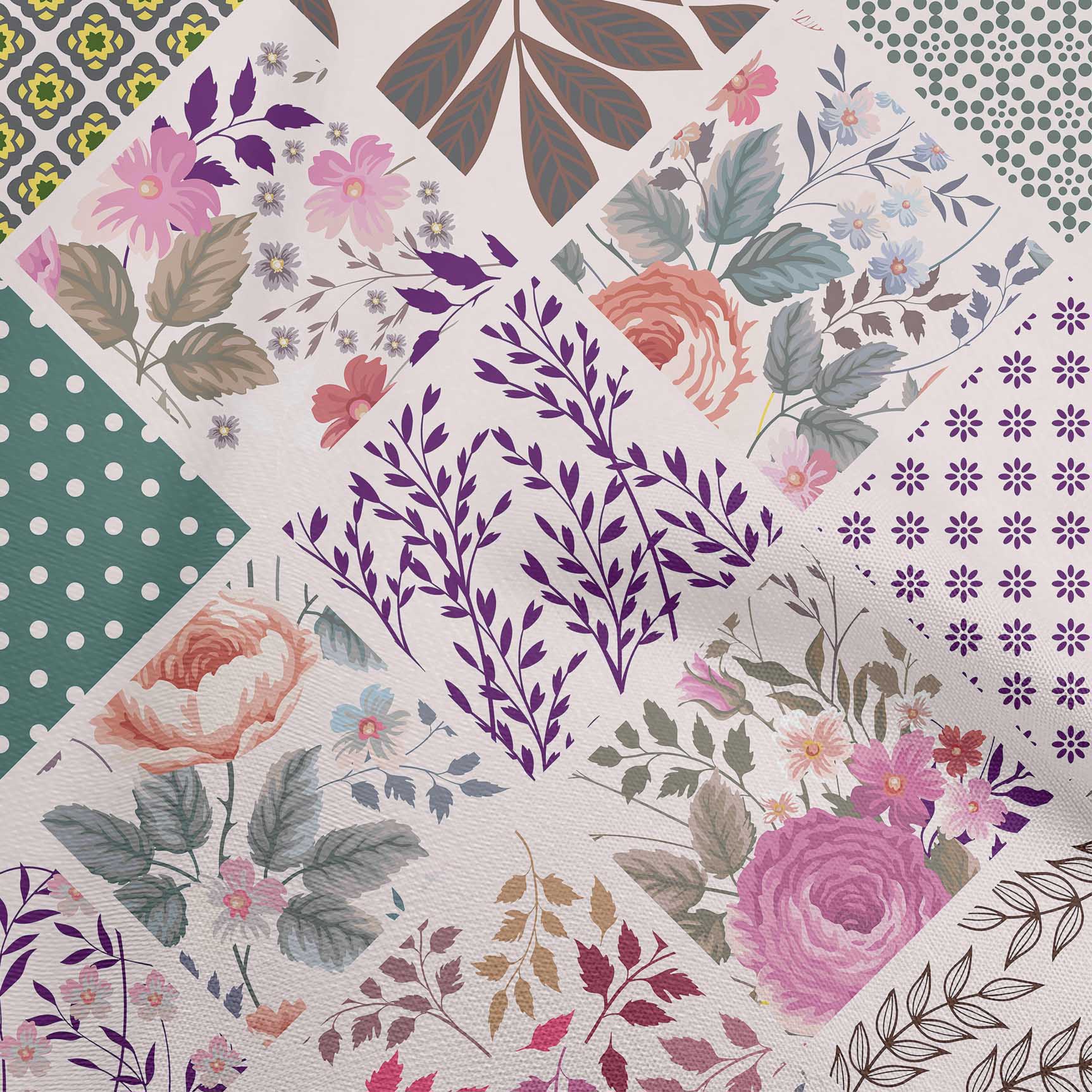 

oneOone Cotton Flex Темно-зелена тканина Квіткові сукні Матеріал тканини Тканина з принтом у дворі 40 дюймів 42 Inch Wide - Viscose Chiffon фіолетовий