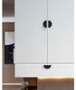 Modern Half Moon Furniture Cabinet Handle 64mm Brushed Gold Bedroom Kitchen Aluminium Handles