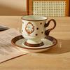 Ceramic Coffee Cup French Cute Rabbit Mug High Beauty Makeup for Home Afternoon Tea Cups Small Edition Cup Plate Set Drinkware