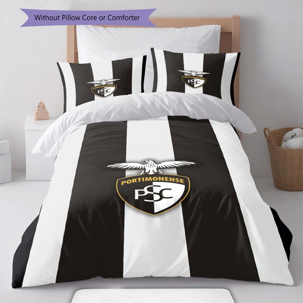 Portimonense SC Pattern Bedding Set Quilt Cover Pillowcase Home Decor Gift (1 * Duvet Cover + 2 * Pillowcase, Without Core)