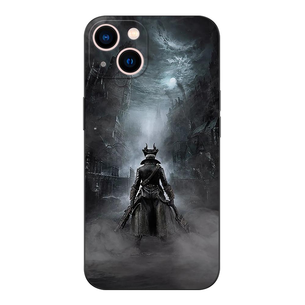 Black tpu Case For Xiaomi Redmi 5 5plus 6 6a 7 7a 8 8a back cover bloodborne blood moon art