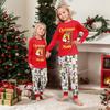 Christmas Print Family Matching Pajama Set Long Sleeve Long Pants Neck for Women Men and Kids