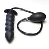 Erweiterungsdurchmesser 14 cm, aufblasbarer Dildo, Analplug mit 5 Perlen, integrierte Silikonsäule, riesiger Buttplug, Arschdilatator, Analsexspielzeug