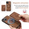 For iPhone 13 Case Compatible with MagSafe Leather Back Cover with Detachable Card Holder