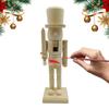 1PC Christmas Nutcracker Figurines Wooden Tabletop Ornament Wood Christmas Decorations Nutcracker Ornaments For DIY Living Room