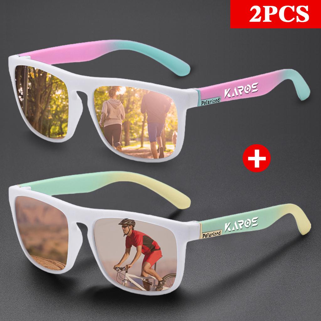 Karos 2Pcs Fashion Vintage Square Sunglasses Men Women Brand Designer Sun Glasses Uv400 Driving Fishing Eyewear