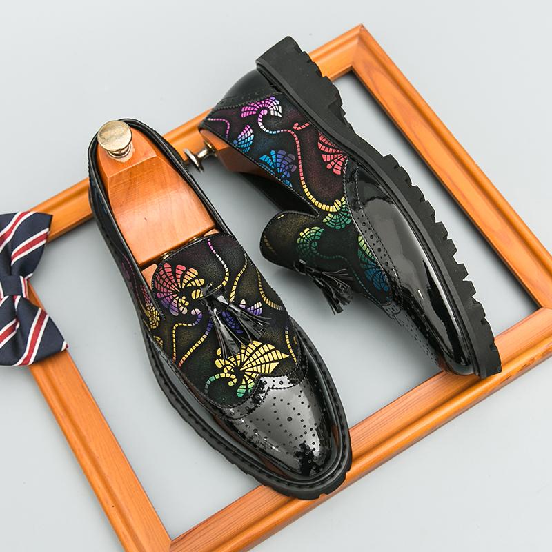 Handmade Mens Pu Leather Loafers Street Style Moccasins Non Slip Slip on Walking Flats Outdoor Casual Shoes Male Driving Shoes