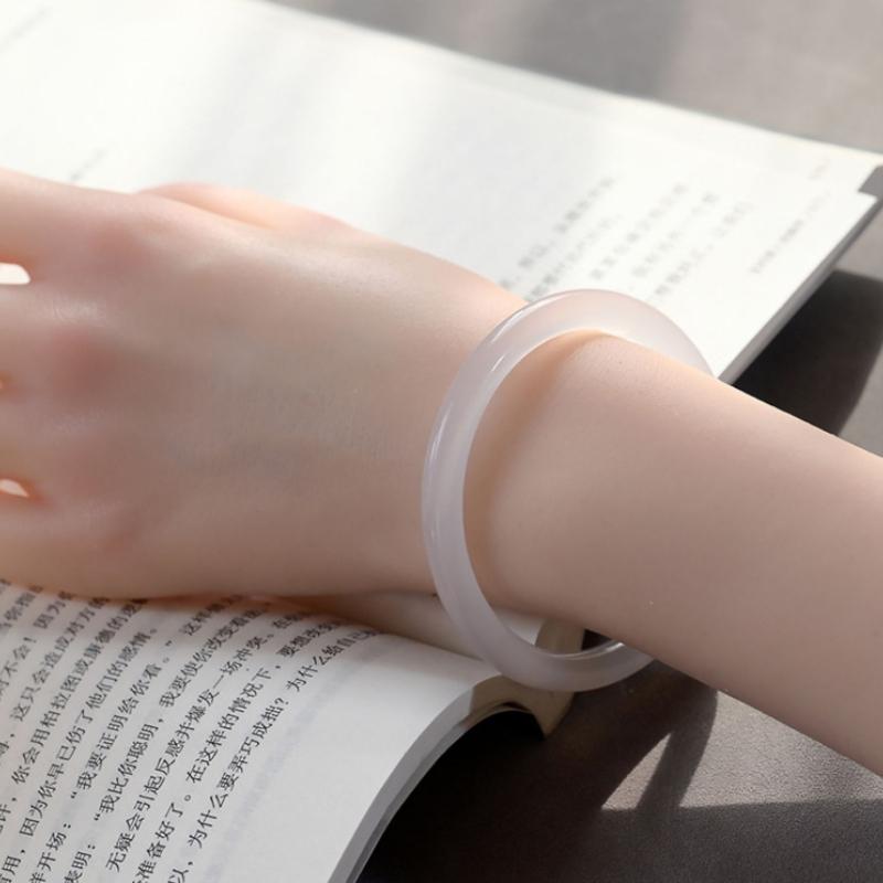 

8 мм натуральный личи замороженный белый ледяной халцедон браслет модный шарм изумрудный браслет на руку женский подарок 62MM