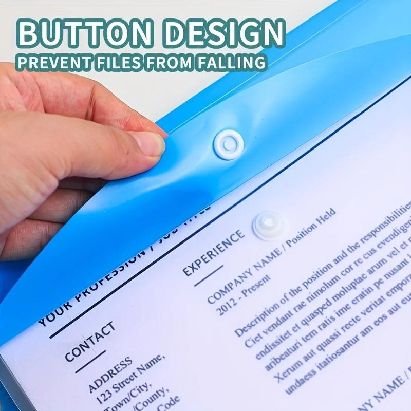 6 A4 Large Capacity Loose Leaf Folders with 11 Hole Binding Rings, Modern PP Material, Expandable Buttons and Label Pockets