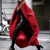 Women Outwear Long Sleeve Lamb Hair Lapel Warm Coat Plush Jacket Overcoat
