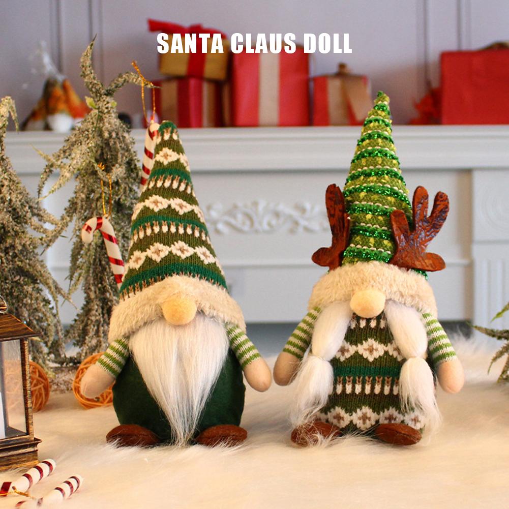 Christmas Faceless Old Man Toy Knitted Hat Gnomes Figure Mini White Bearded Small Tree Pendant Ornaments