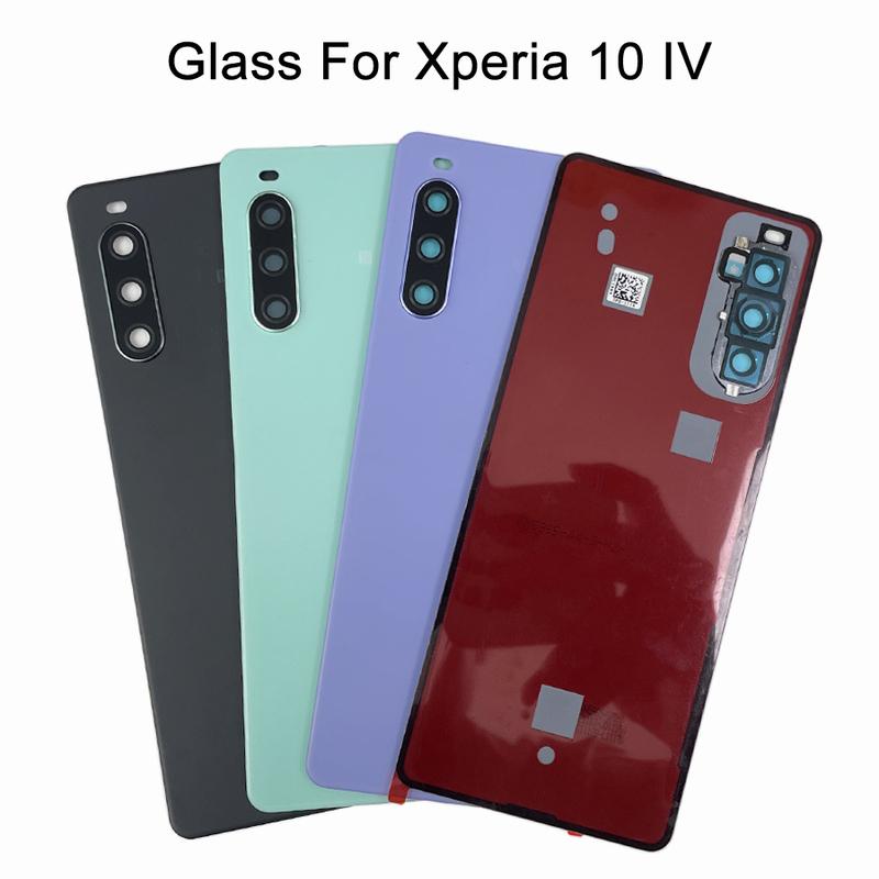 Battery Cover With Lens For Sony Xperia 10 IV XQ-CC54 XQ-CC72 Battery Back Cover Glass X10 IV Housing Replacement Parts