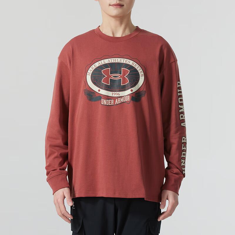 Under Armour Fashion Round Neck Casual Long Sleeve Sweatshirt Men Sweatshirt Red 1390251-688