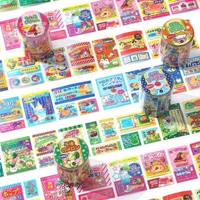 Błyszczące naklejki Washi Tape z motywem jedzenia - Seria Mała Era Jedzenia Styl Ins Dekoracja Dziennika DIY Materiały do scrapbookingu dla planerów