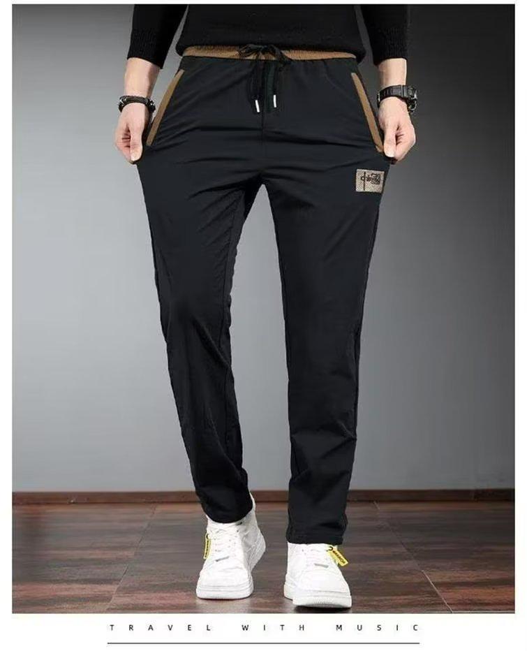 Pánské sametové ležérní sportovní kalhoty slim-fit na podzim/zimu - Módní design s rovnými nohavicemi