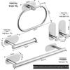 American Style Punch-Free Bathroom Set: Towel Bar, Tissue Holder, Towel Ring, Hooks, Washcloth Rack, Tissue Box.