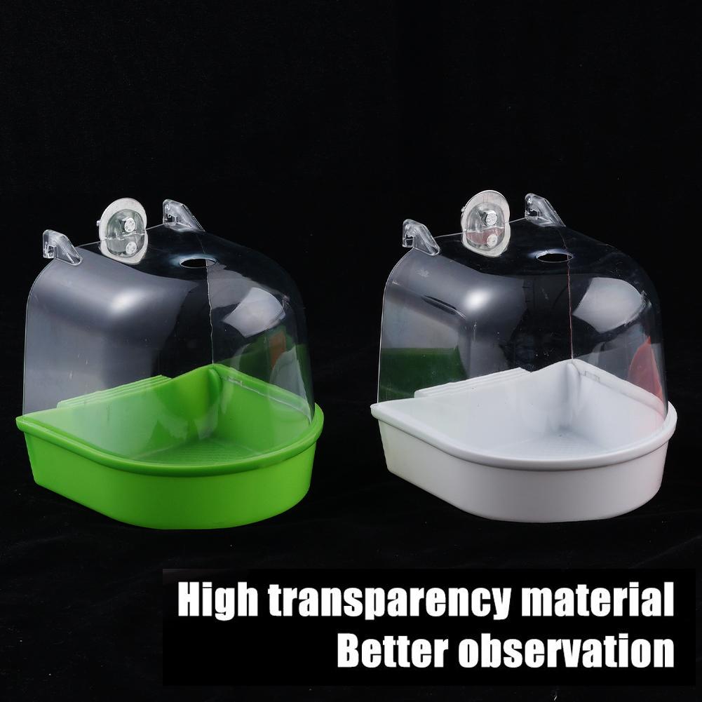 Plastic Bird Water Bath Box Bathtub Parrot For Parakeet Hanging Bowl Pet Supple