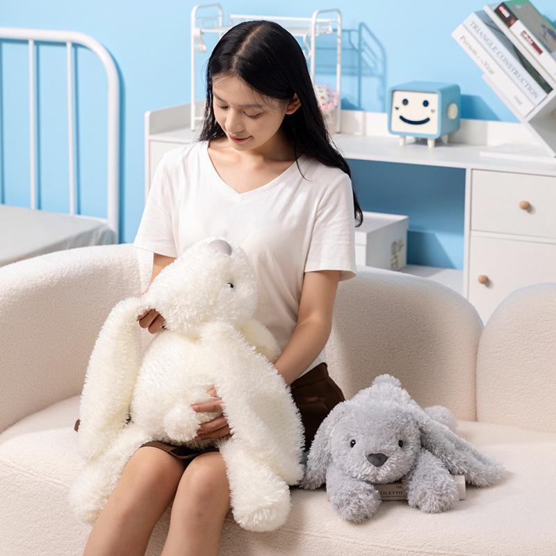 Cuddly Long-Eared Rabbit Plush Toy - Little White Healing Doll for Children