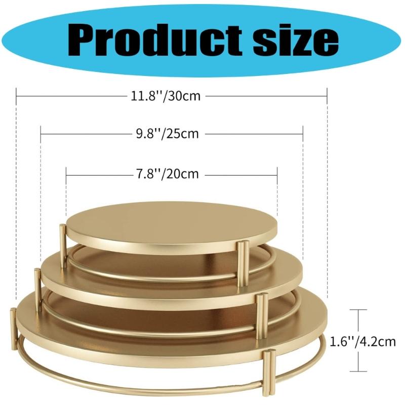 Sturdy Metal Tiered Display Stand Set Decorative Cakes Platters Set 3 Layer for Cakes Dessert Fruits Home Kitchens Use
