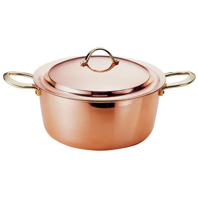 Shinkoukinzoku Deep Pot 20cm Gas Compatible Copper Heat Conduction Curry Stew Good Design Award Made In Japan Long-selling Tsubame-Sanjo PL-1707
