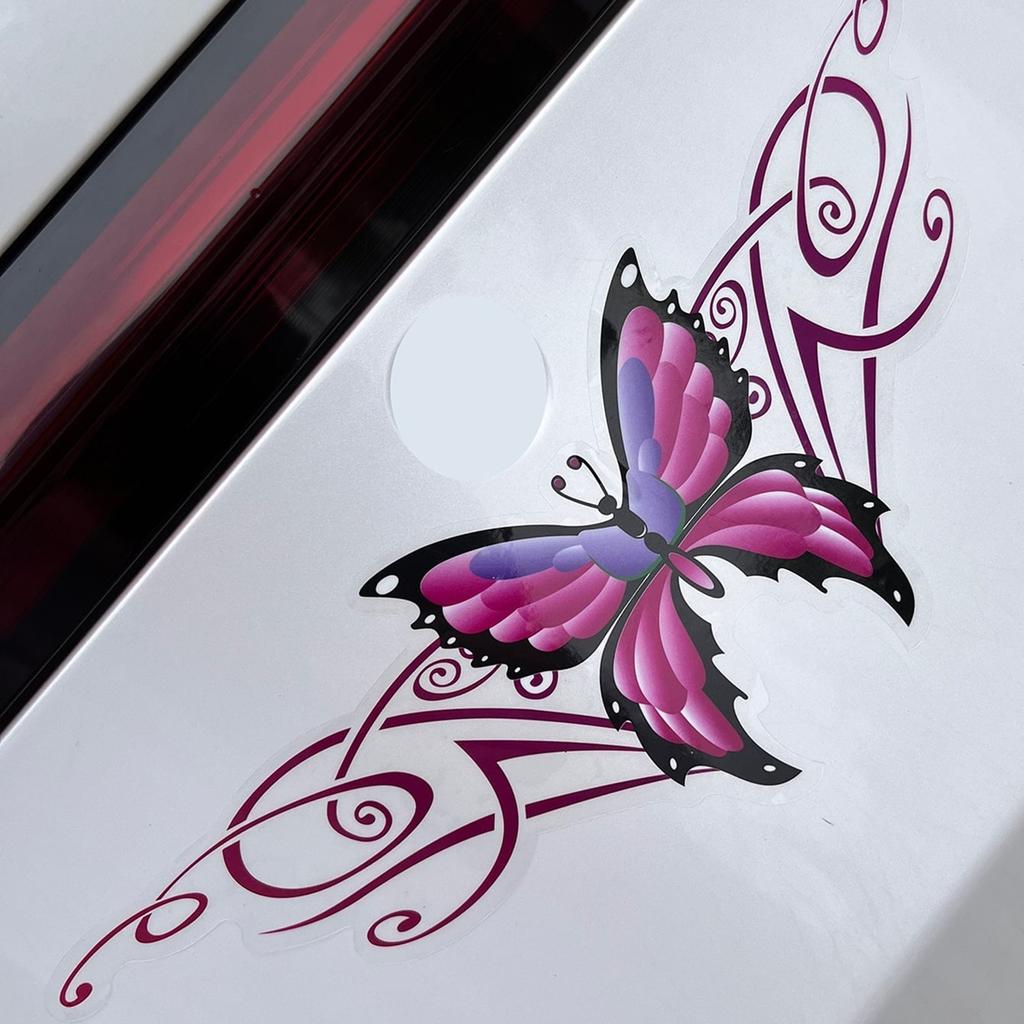 Car Sticker Colorful Butterfly Car Sticker Waterproof Vinyl Decal with Swirl Pattern for Vehicle Body & Window Decoration