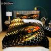 3D Yılan Nevresim Takımı King Boy Korku Yılanı Vahşi Hayvan Temalı Yatak Takımı Polyester Korkunç Vahşi Yaşam Tarzı Yorgan Kılıfı
