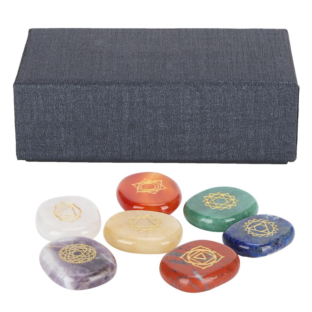 7Pcs Chakra Stones Symbolizing Body Chakras Peace of Mind Collection Supplies with Case